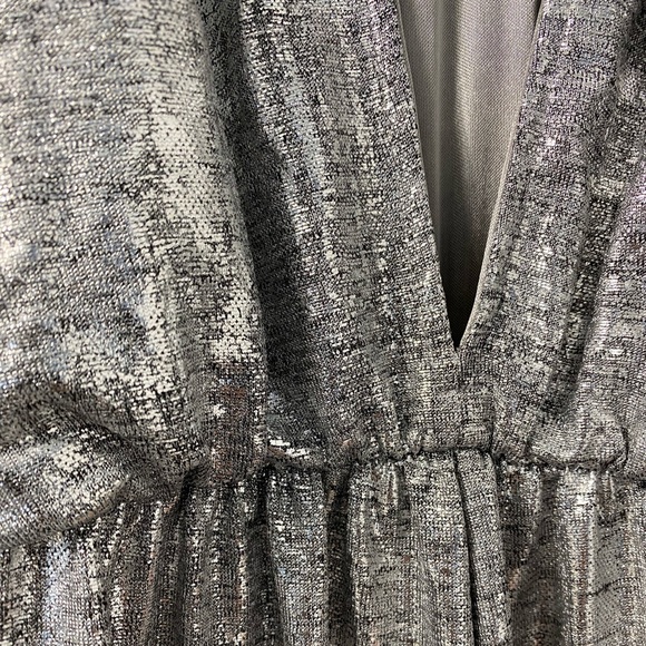 New York & Company Silver Foil Halter Jumpsuit - Picture 6 of 9